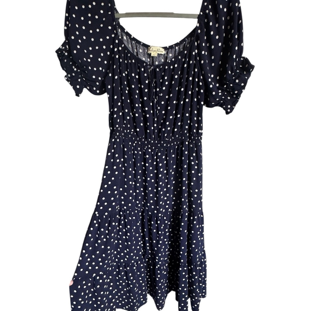 Navy Polka Dot Dress